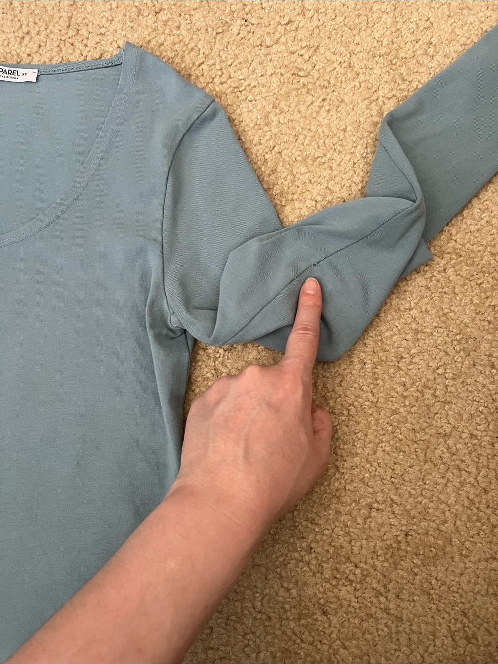 Groceries Apparel Organic Cotton Crop Top Slate Blue Sustainable Athleisure XS - Picture 9 of 9